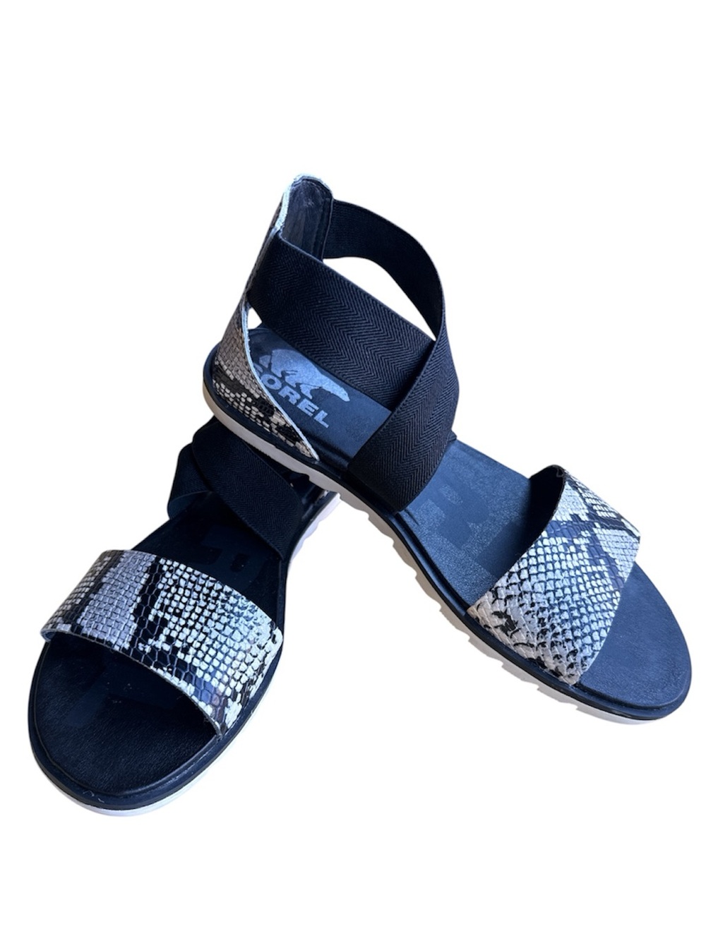 Sorel Ella II Snake Print Strappy Gladiator Sandals Outdoor Hiking Size: 7